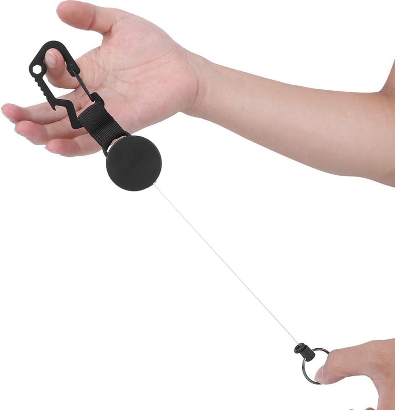 klarako Retractable Stainless Steel Portable Badge Reel, Retractable Key Chain, Long Service Life Stainless Steel Wire for Home Daily Furniture - Image 2