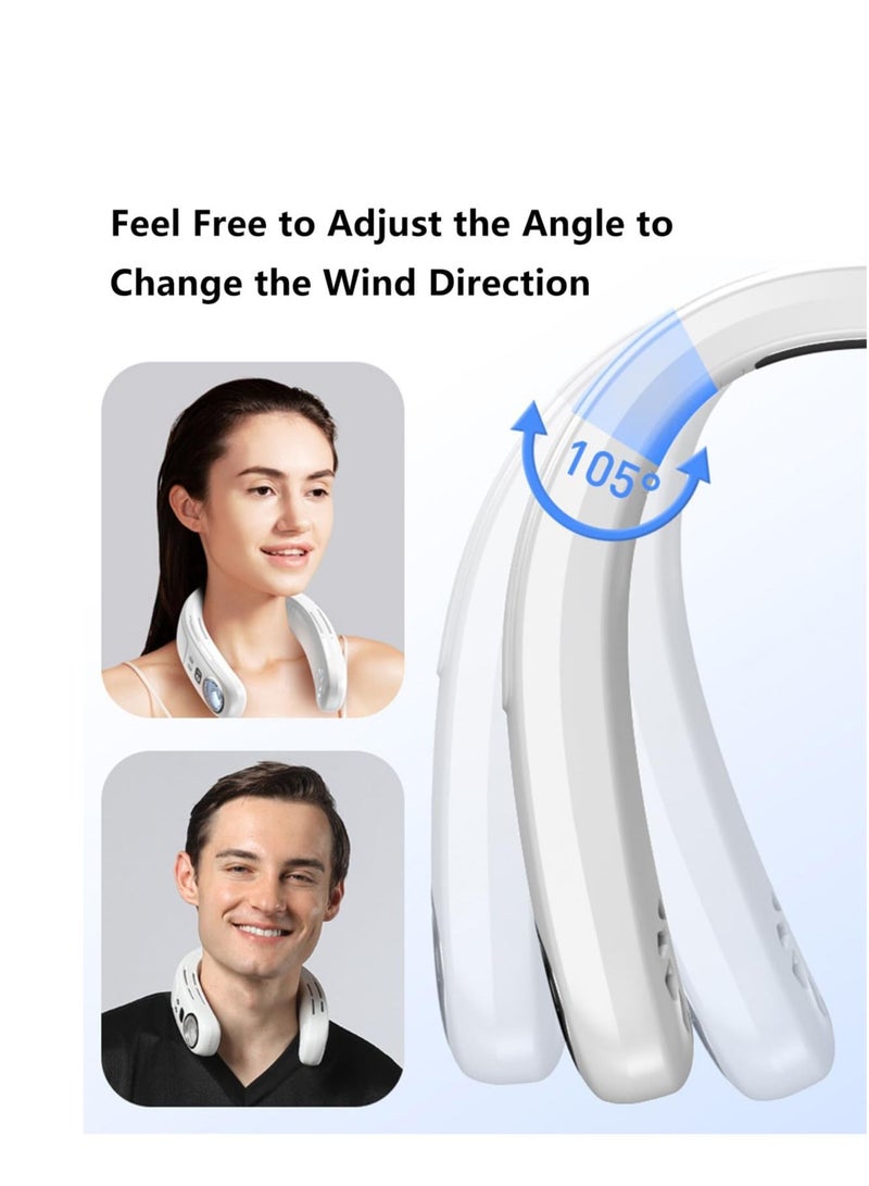 Excefore Portable Personal Neck Fan, Neck Fan with Cooling Plate, 360 ° Surrounded Portable Neck Ac, Wearable Bladeless Light Neck Fan with LED Light for Indoor Outdoor - Image 3