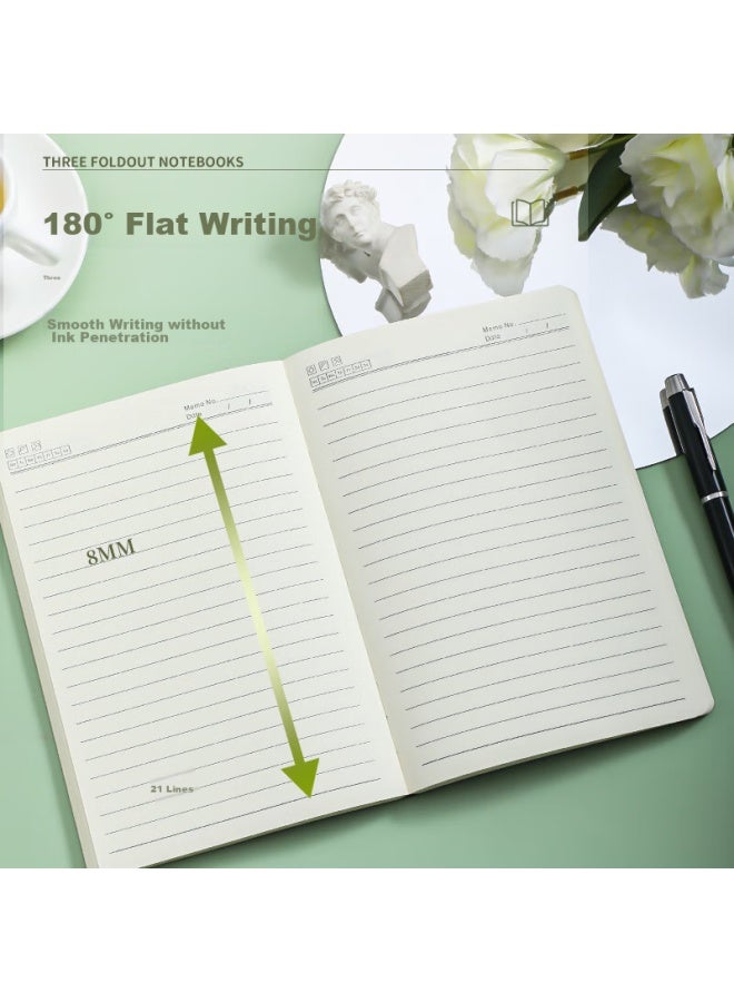 Jiaranheng Jiaran Heng Notebook، دفتر ملاحظات أنيق عالي الجودة، قرطاسية مكتبية راقية، غلاف جلدي سميع A5، سجل الاجتماعات، مذكرات العمل، قابل للتخصيص، Matcha Green - Image 4