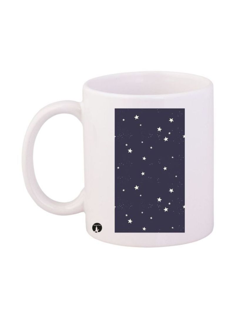 Stars Printed Mug White/Black Standard Size