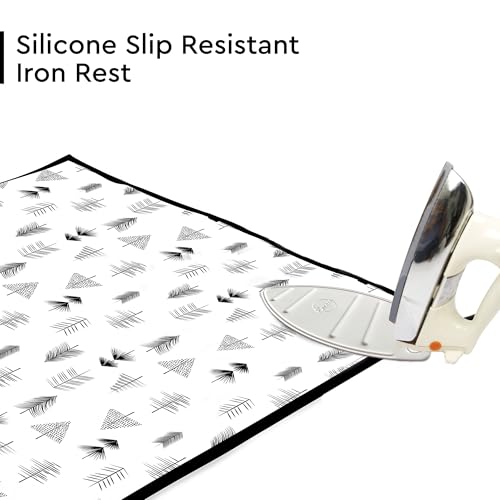 Encasa XO Ironing Mat/Pad (Large 48"x28") with 3mm Padding & Silicone Iron Rest for Steam Pressing on Tabletop or Bed - Heat Resistant, Portable, Quilting & Travel Blanket - Black Arrow - Image 2
