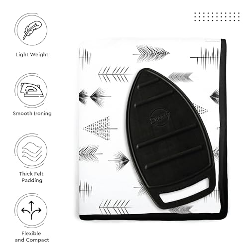 Encasa XO Ironing Mat/Pad (Large 48"x28") with 3mm Padding & Silicone Iron Rest for Steam Pressing on Tabletop or Bed - Heat Resistant, Portable, Quilting & Travel Blanket - Black Arrow - Image 5