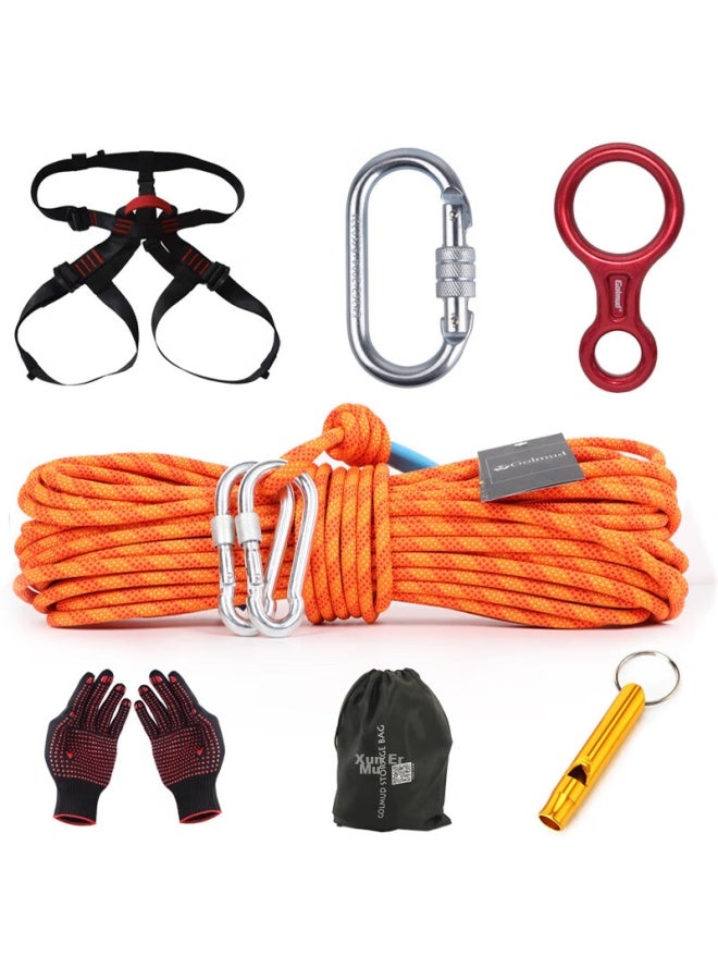 Golmud Geermu Outdoor Escape Descending Steel Wire Core Safety Rope, 8mm Rappelling Rope, Safety Harness, 10-meter Set - Image 2