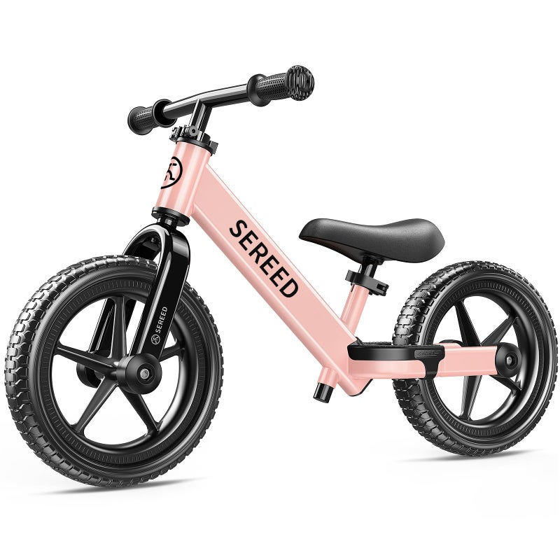SEREED Toddler Balance Bike 2 Year Old No Pedal Kids Bicycle Toys for 25 Years Old ToolFree Adjustment Customize Plate with Stickers Gift for 23 Boys Girls Pink - Image 2