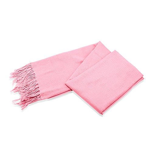 GEARONIC Soft Pashmina Scarf for Women Shawl Wrap Scarves Lady Women's Scarfs in Solid Colors - Pink - Image 2