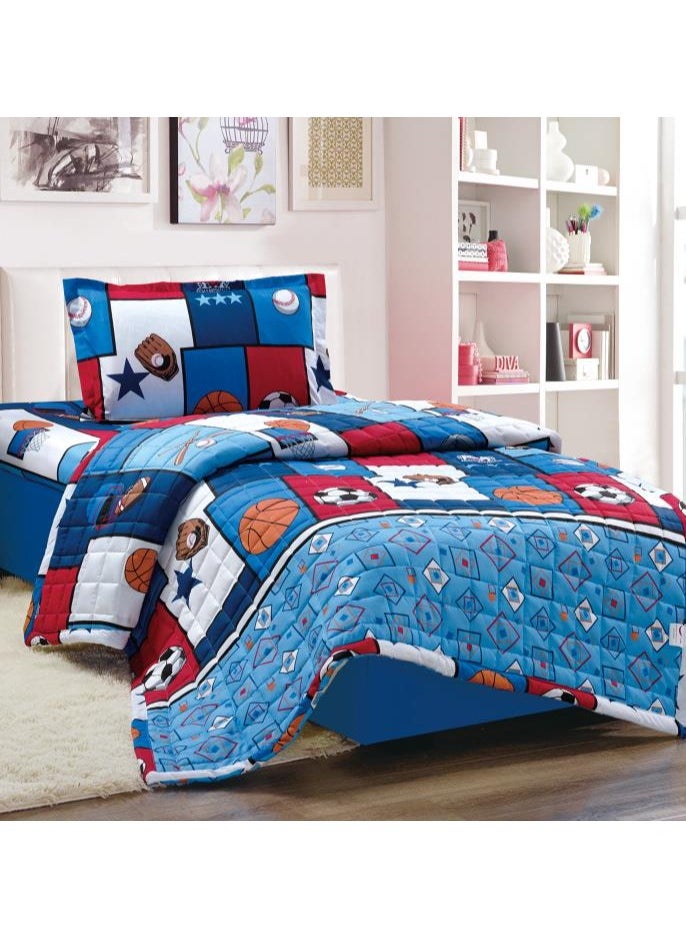 Moon - Compressed bed comforter set consisting of 3 pieces, children's drawings - Image 1