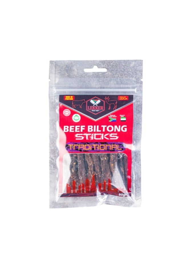 Beef Biltong Sticks, Traditional - 80g, UAE