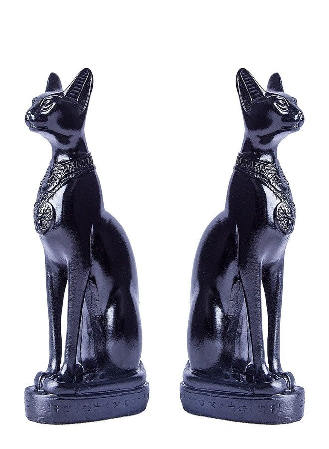 EASCHEER Egyptian Cat Goddess Bastet Statue 2PCS Collectibles Figurine Animal Statues Egyptian Décor(4.2 inches Black) - Image 1