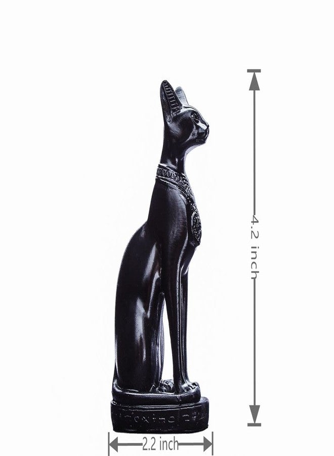 EASCHEER Egyptian Cat Goddess Bastet Statue 2PCS Collectibles Figurine Animal Statues Egyptian Décor(4.2 inches Black) - Image 2