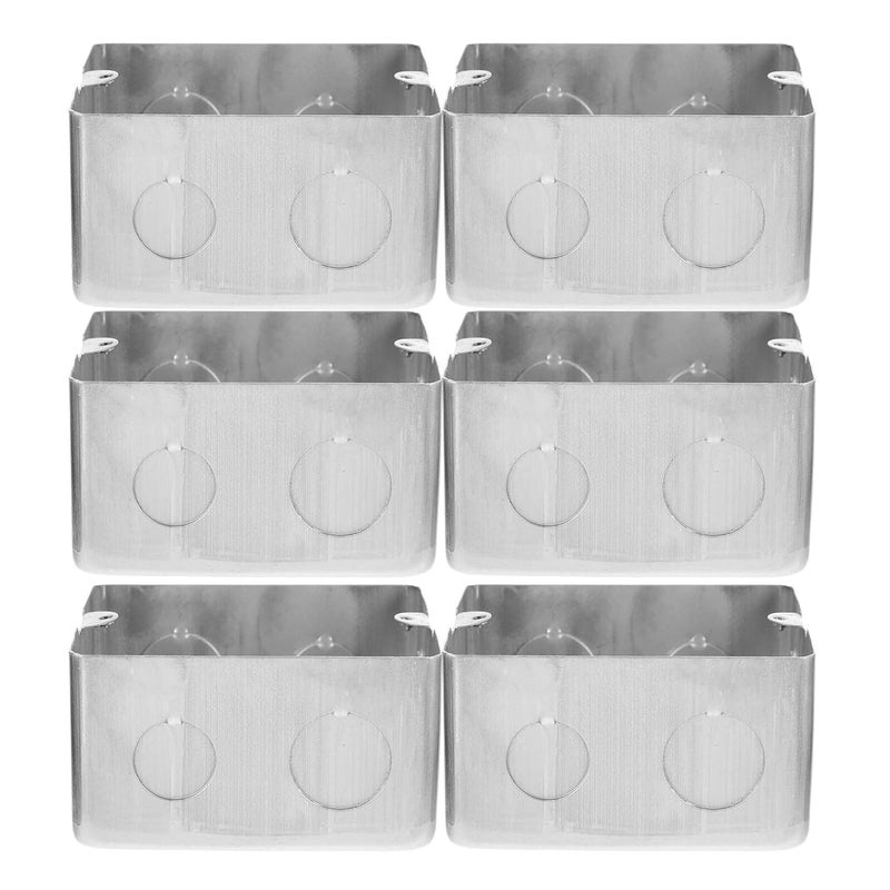 6pcs White 100x100x55mm Square Floor Socket Kit Electrical Outlet Boxes Recessed Hidden Floor Socket Box Base for Home Electrical Installation - Image 1