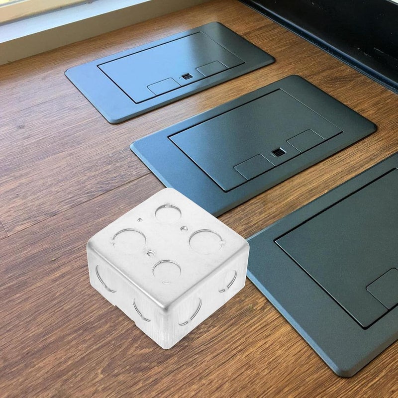 6pcs White 100x100x55mm Square Floor Socket Kit Electrical Outlet Boxes Recessed Hidden Floor Socket Box Base for Home Electrical Installation - Image 5