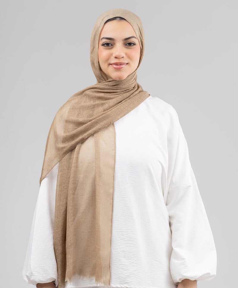 Elegant Fluffy Sponge Scarf — Sand Beige