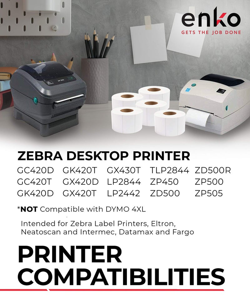 enKo Products enKo [3 Rolls, 1860 Labels] 4 x 2-1/2 inches Direct Thermal Labels, FBA Stickers, FNSKU Label Compatible for Zebra/Eltron - Image 3