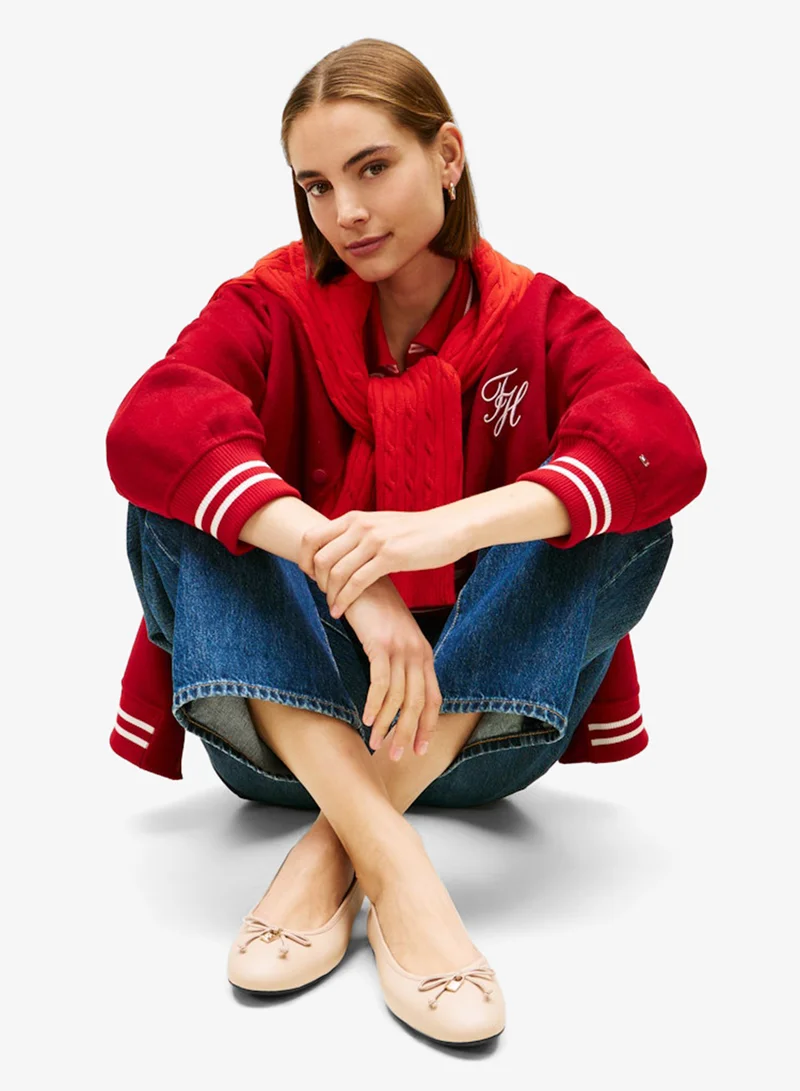 TOMMY HILFIGER TH Monogram Charm Leather Ballerinas