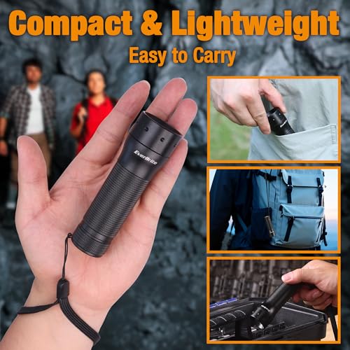 EverBrite Mini Flashlight Zoomable LED Flash Light 3 Modes 3AAA Batteries Included Handheld Small Flashlight for Camping Emergency Home Black - Image 3