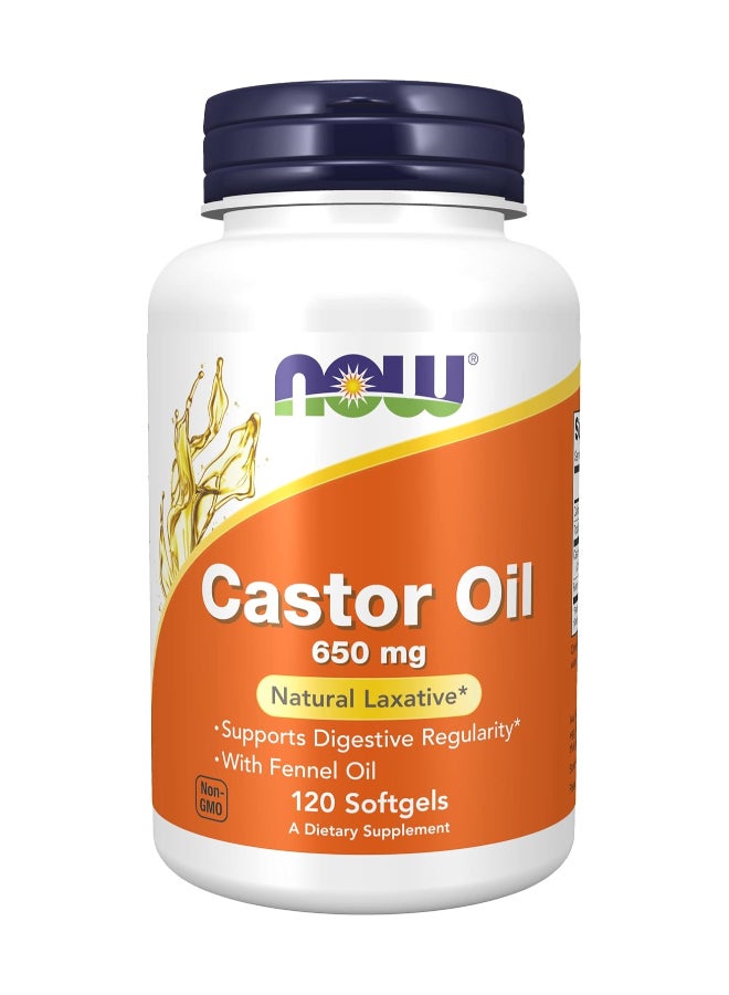 Now Foods Castor Oil 650Mg 120 Softgels - Image 1