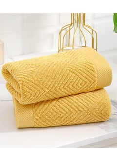 2-Piece Towel Set, Super Soft Yellow Hand Towels Terry Striped Weave Pattern Ultra Absorbent 100% Cotton Towel for Bathroom(34x74cm) - pzsku/Z9BCA3A7199412E5F00C7Z/45/_/1709106509/e8cb4e2d-160d-4b09-8bf8-80780f24dddb