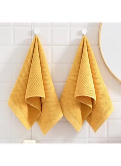 2-Piece Towel Set, Super Soft Yellow Hand Towels Terry Striped Weave Pattern Ultra Absorbent 100% Cotton Towel for Bathroom(34x74cm) - pzsku/Z9BCA3A7199412E5F00C7Z/45/_/1718877751/b1742332-8ded-4110-ac17-7a48266e4a29