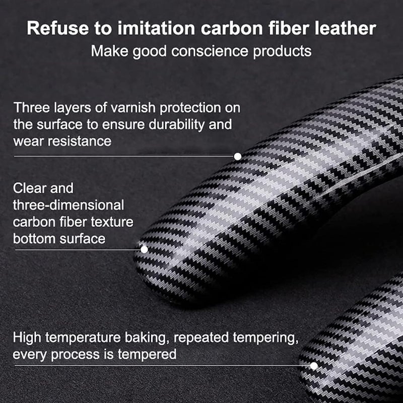 Sulfar Universal Car Steering Wheel Cover Carbon Fiber, Automobile Interior Accessories Sport Carbon Fiber Car Steering Wheel Cover Non-Slip Car Wheel Protector Universal for Diameter 38cm (Black) - Image 5