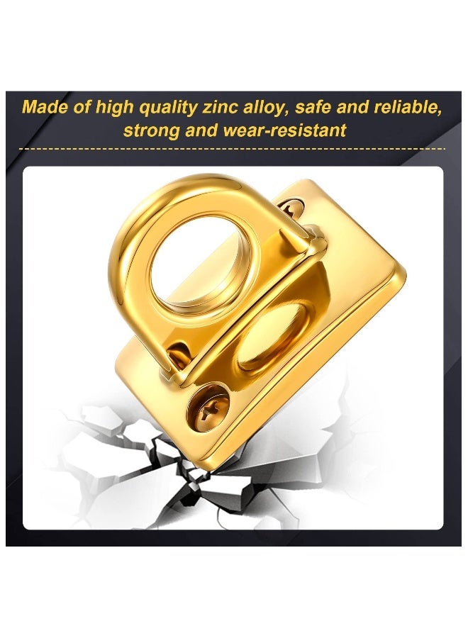 2 Pcs Gold Large Loop Wall Plate Metal Post, Queue Line Barrier Hanging Circle Hook, Rope Safety Barriers for Movie Theaters Grand Openings Auto Shows Hotels Velvet Stanchion VIP Rope Crowd Control 