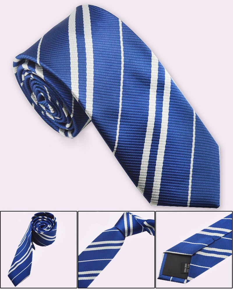 Yosbabe Tie Costume Striped Necktie Halloween Cosplay Party Supplies Accessories for Kids and Adults (Blue) - Image 5