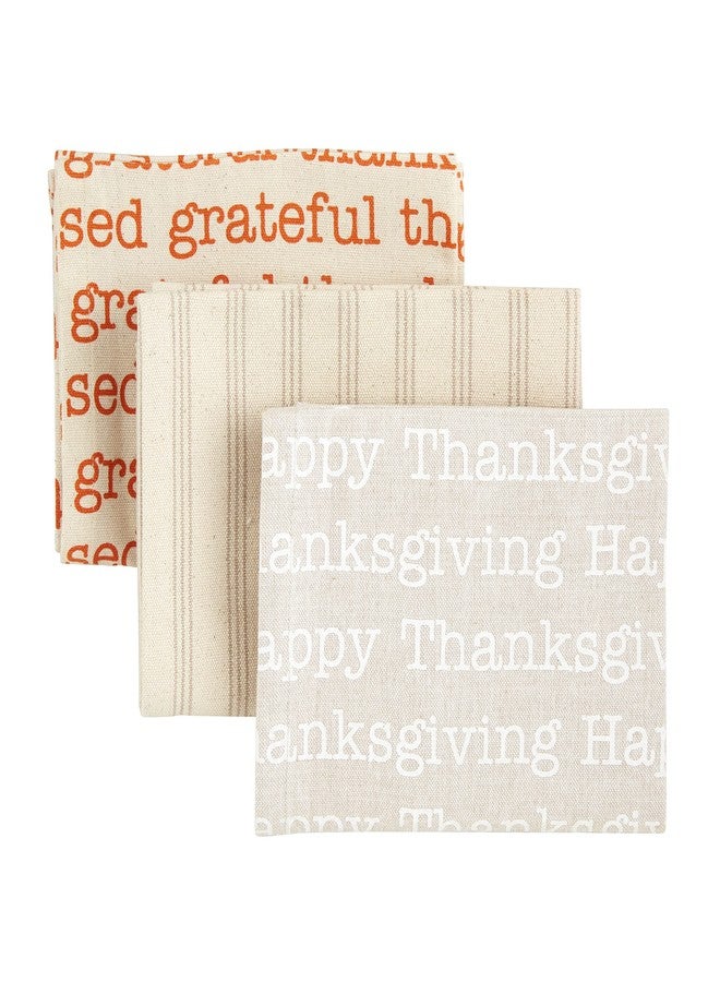 Mud Pie Pumpkin Towel Set, Thankful, 21" x 14" - Image 2