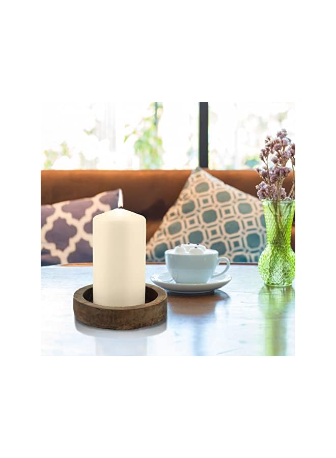 The Bros مجموعة شموع عمودية غير معطرة باللون العاجي 3 × 6 بوصة، مجموعة من 6 - Image 3