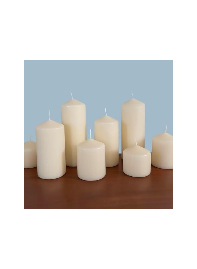 The Bros مجموعة شموع عمودية غير معطرة باللون العاجي 3 × 6 بوصة، مجموعة من 6 - Image 4