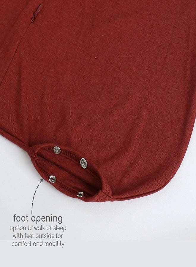 Cocoon Care Bamboo Cotton Knit Brickred Printed Sleeping Bag for Baby | Soft Breathable Lightweight Wearable Blankets | Brickred 1-2Y - Image 4