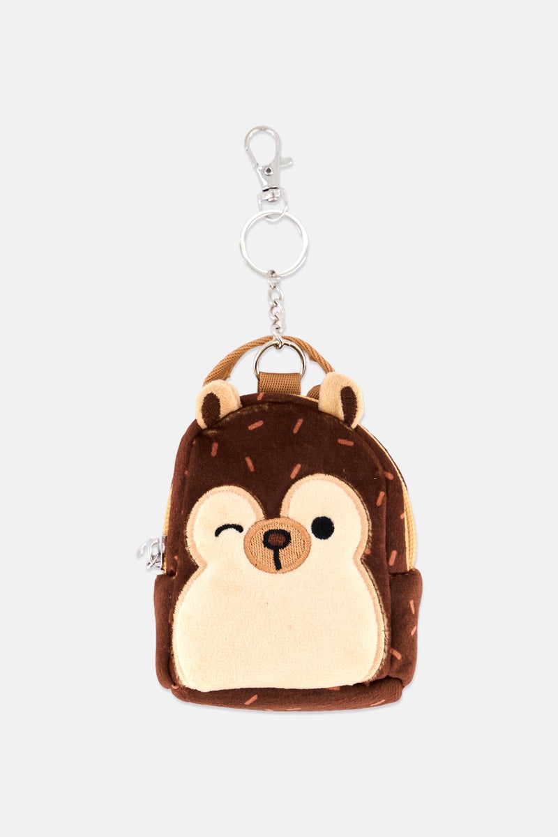 Jazwares Squishmallows Hans Plush Micro Backpack Keychain, Choco Brown  - Image 1