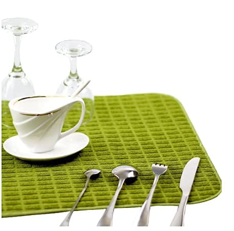 SAMEZONE SAMEZONE Microfiber Reversible Dish Drying Mat for Kitchen Countertop Kitchen Counter top Cushion Pad Tableware Reversible Dish Drying Mat Multicolour - Image 2