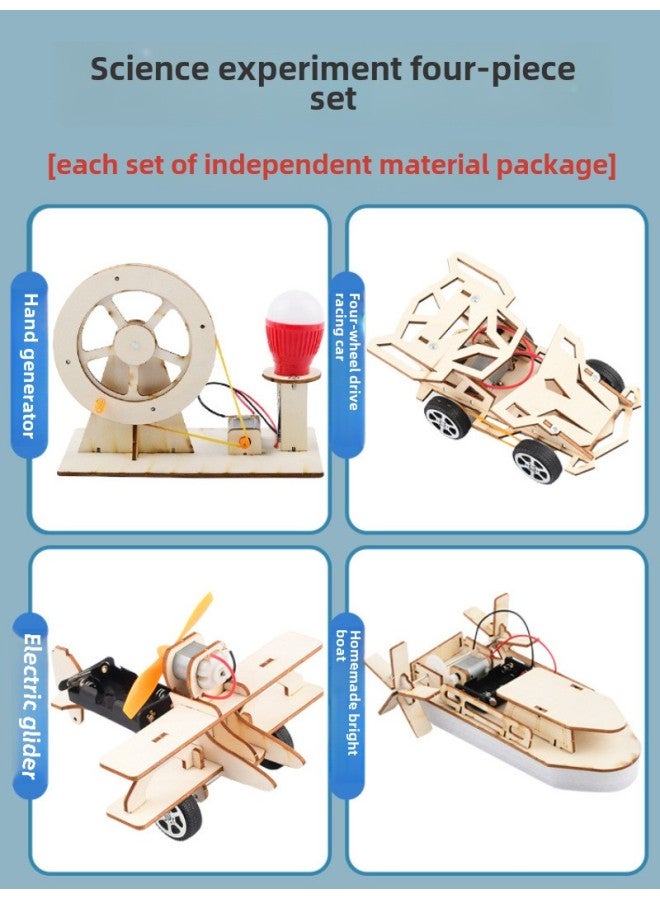 Science Small Experiment Suit Science And Technology Production Invention Diy Homemade Materials Primary School Students' Puzzle Science And Education Manual-Specifications:4-piece Set⭐Free Battery + Tutorial  - Image 1