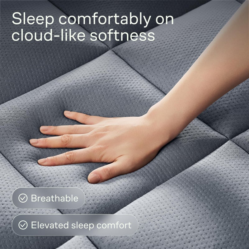 Niagara Sleep Solution Ultra Soft Queen Size Mattress Topper - Viscose Made from Bamboo Pillow Top Mattress Pad for Back Pain Relief - Naturally Cooling for Hot Sleepers, Gray - Image 2