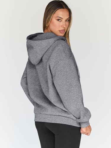 Trendy Queen Womens Zip Up Hoodies Oversized Sweatshirts Fall School Fashion Outfits Casual Jackets 2025 Winter Clothes Dark Grey S - Image 4