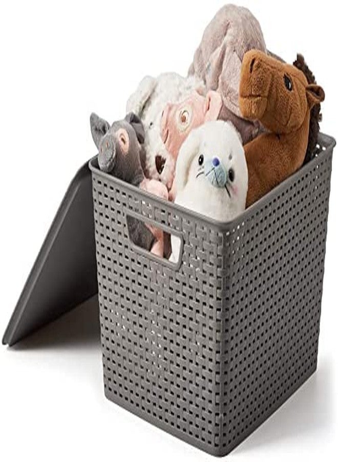 VISMII Plastic Storage Baskets-Small Pantry Organization & Storage Bins, Household Organizer for Laundry Room, Bathrooms, Bedrooms, Kitchen, Cabinets, Countertops, Under Sink or On Shelves-1pc, Multi. - Image 3