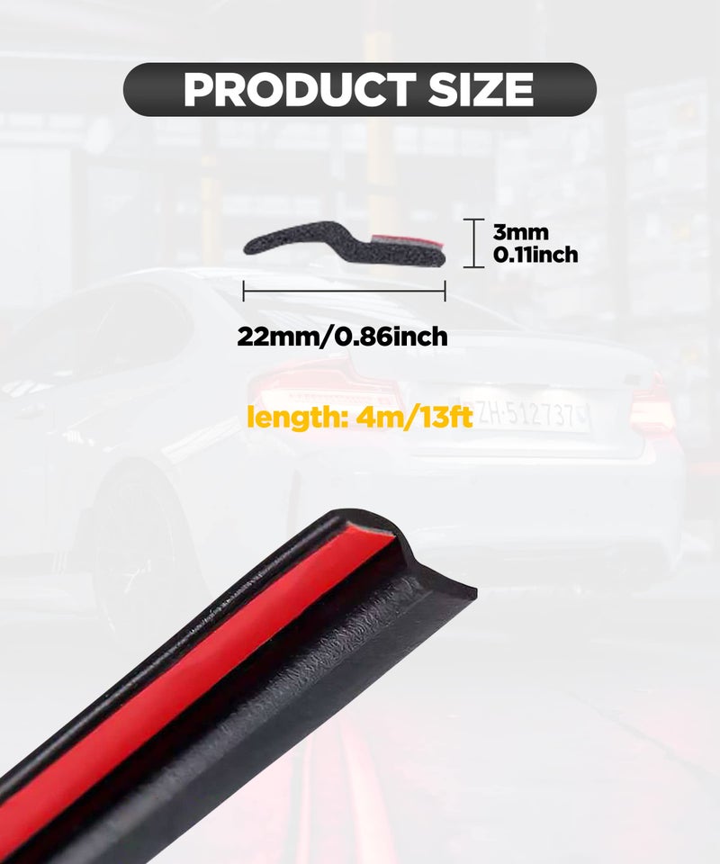 SUJADE YAKEFLY Z-Shape Automotive Weather Seal, 13Ft Car Windshield & Door Seal, Self-Adhesive Seal Strip - Image 2