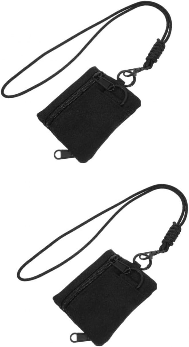 2pcs Multi-functional Outdoor Hanging Wallet Pouch for Coins Cards Small Accessories Compact Storage Bag for Travel Camping and Sports Activities - Image 1