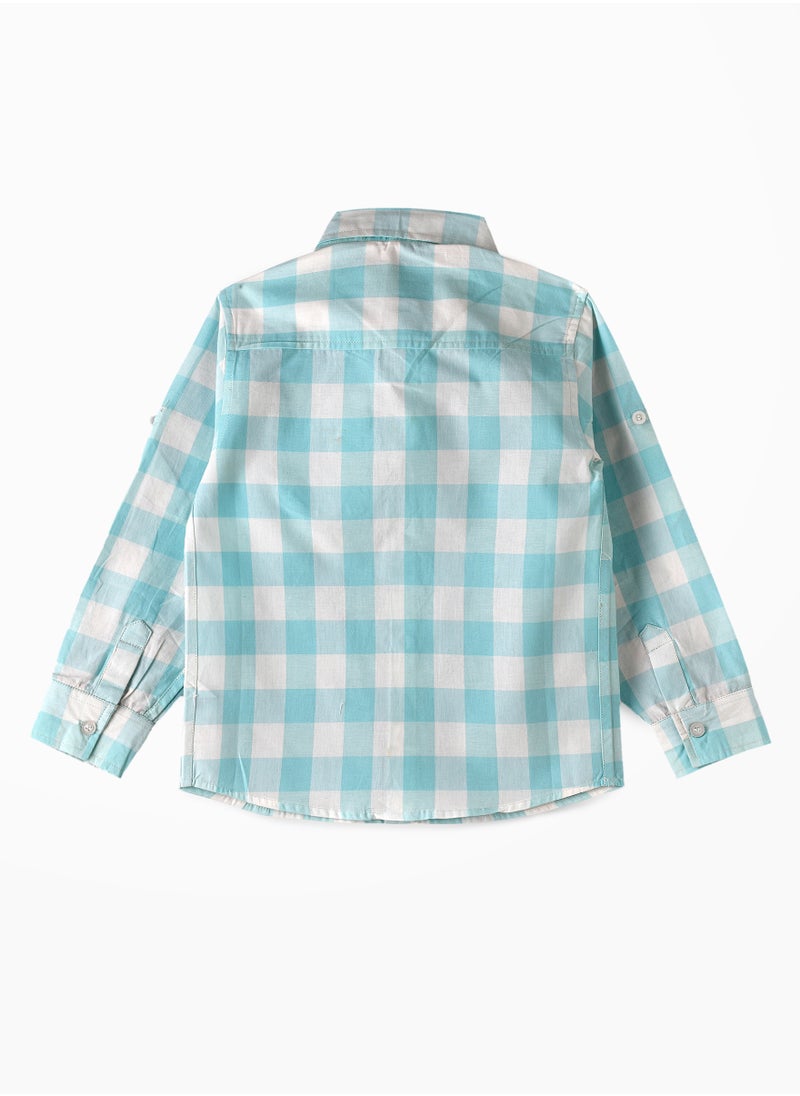JAM Boys' Light Blue and White Checkered Shirt  - Image 2