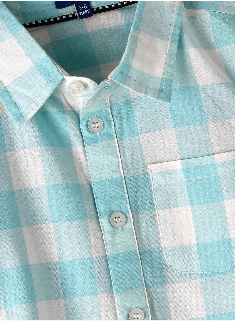 JAM Boys' Light Blue and White Checkered Shirt  - Image 3