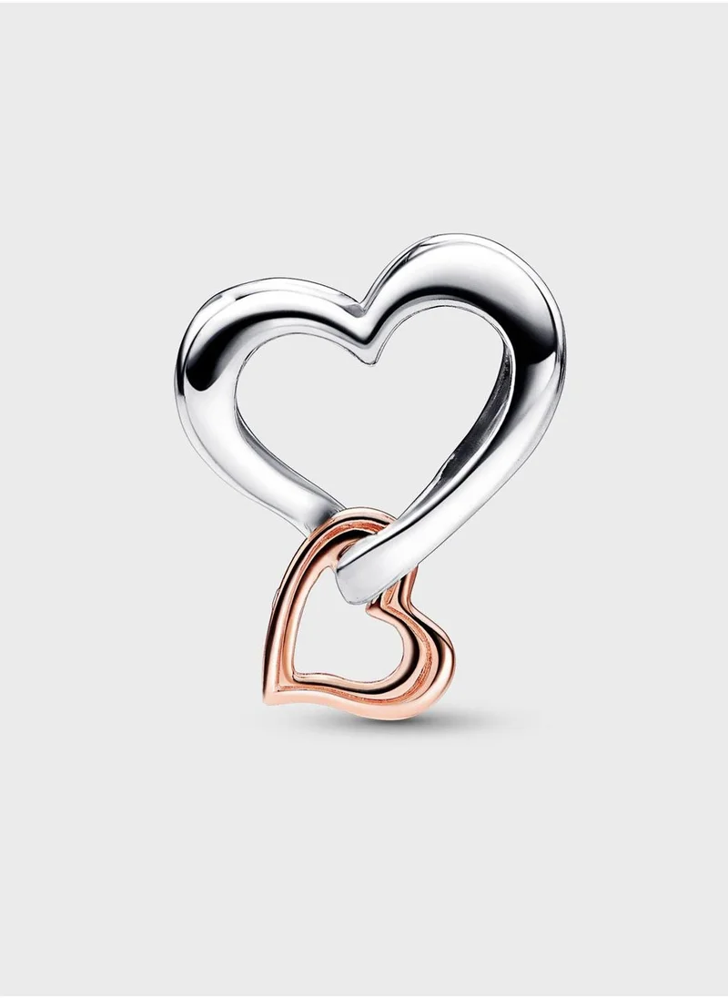 PANDORA 14K Rose Gold Plated Openwork Heart Sterling Silver Charm Bracelet