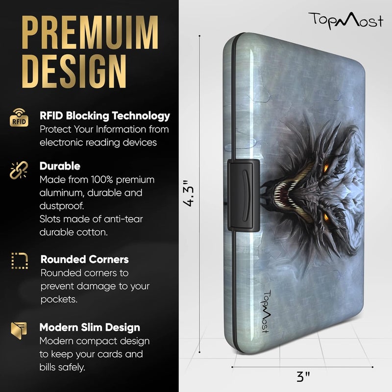 TopMost Aluminum Wallet, Card Case Wallet, Metal RFID Credit Card Holder for Men & Women, 6 Cotton Slots for 12 Cards And Bills, Rfd Protective - Image 2