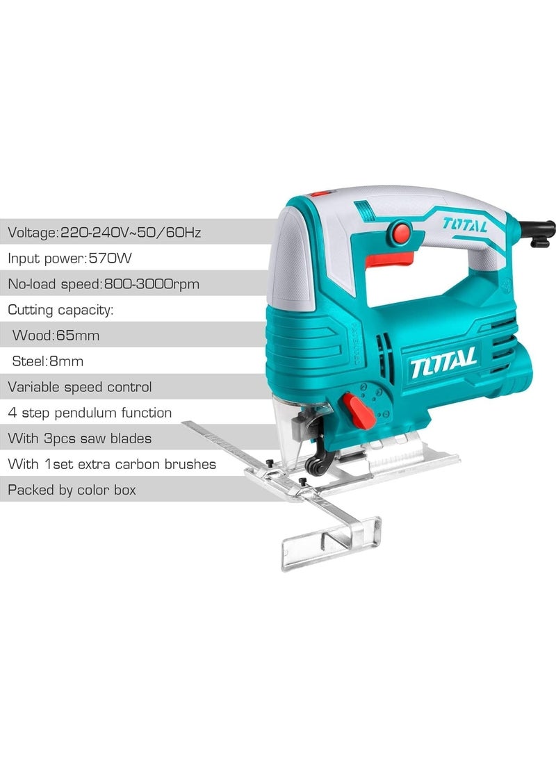 TOTAL Tool Corded 570W  Jig Saw- Turquoise - Image 4