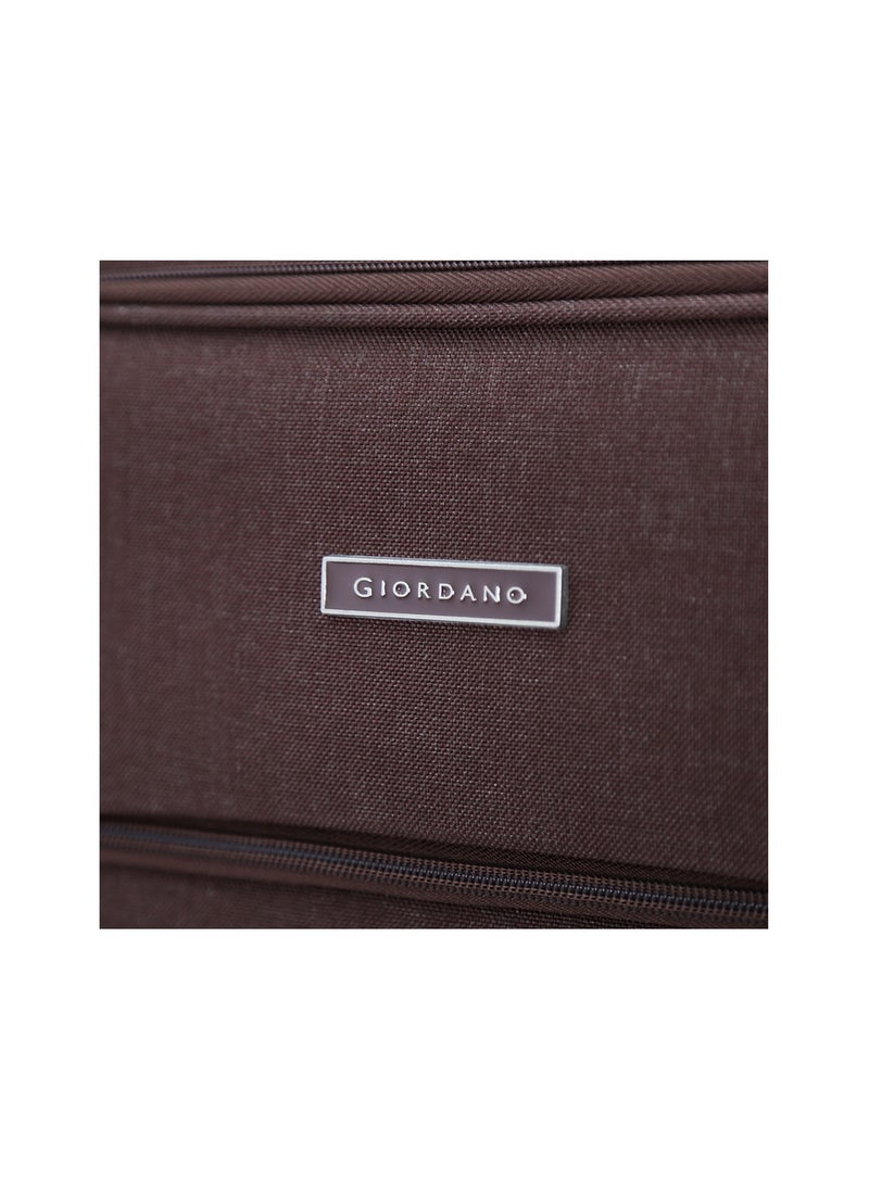 GIORDANO Softside Luggage Trolley Bag 3 Pieces Set,Coffee (S-20",M-24",L-28")  - Image 3