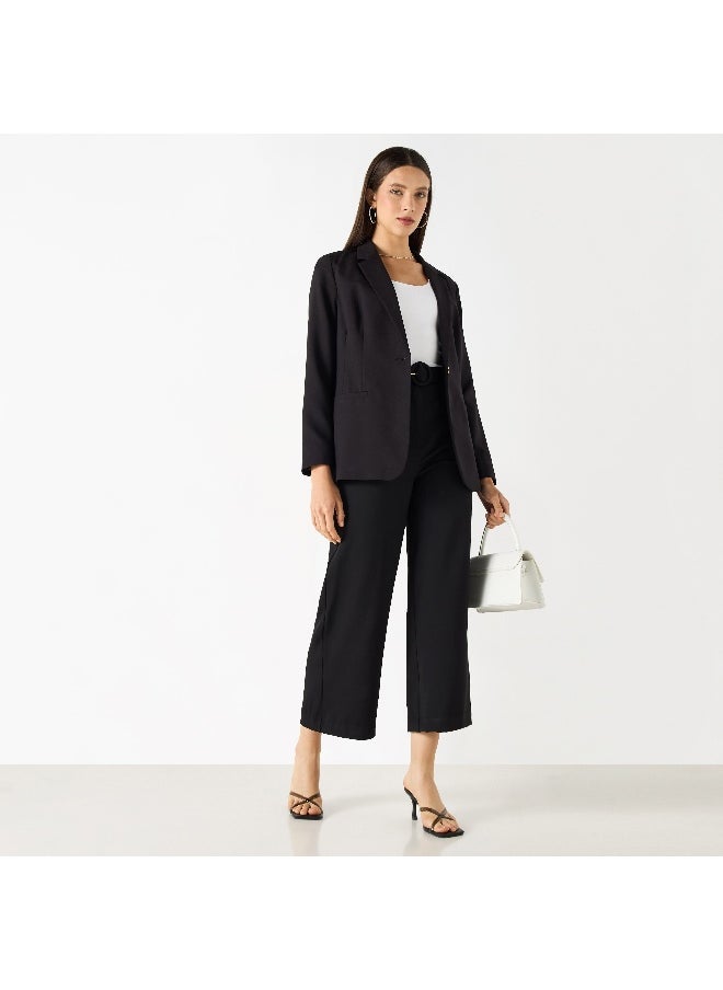 Iconic Iconic Solid Belted Wide Leg Pants with Pockets  - Image 3