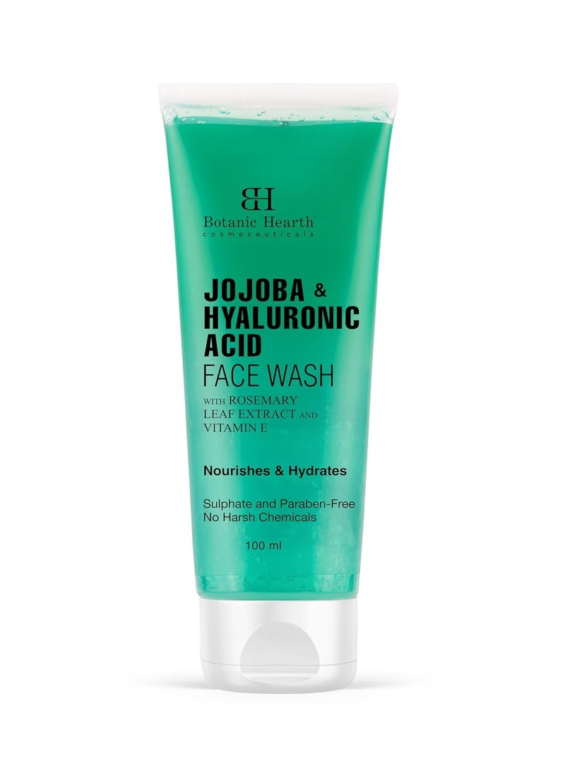 Botanic Hearth Botanic Hearth Jojoba and Hyaluronic Acid Face Wash Hydrating Face Wash with Vitamin E and Rosemary Leaf Extract Nourishes and Hydrates For Women and Men Sulphate and Paraben Free 100ml  - Image 1