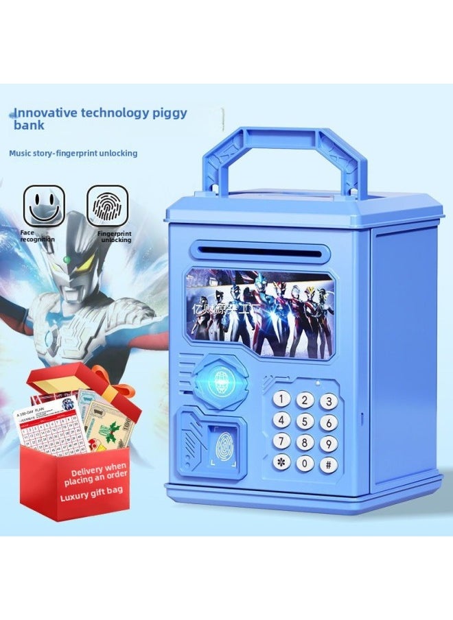 Generic - 2024 Children's Ultraman Piggy Bank Boy's Large Capacity Can't Fall, Only Can't Enter, Password Piggy Bank-Color:Pikachu【key Code Lock】☆Music Story] Battery - Image 1