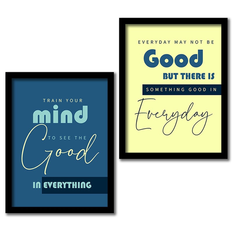 kotart Motivational Quotes Wall PostersPaintings with Frame for Home Office Living Room Quotes Wall Frames Framed Wall Art Posters Set of 2 Art 7 11 inch x 14 inch Framed - Image 1