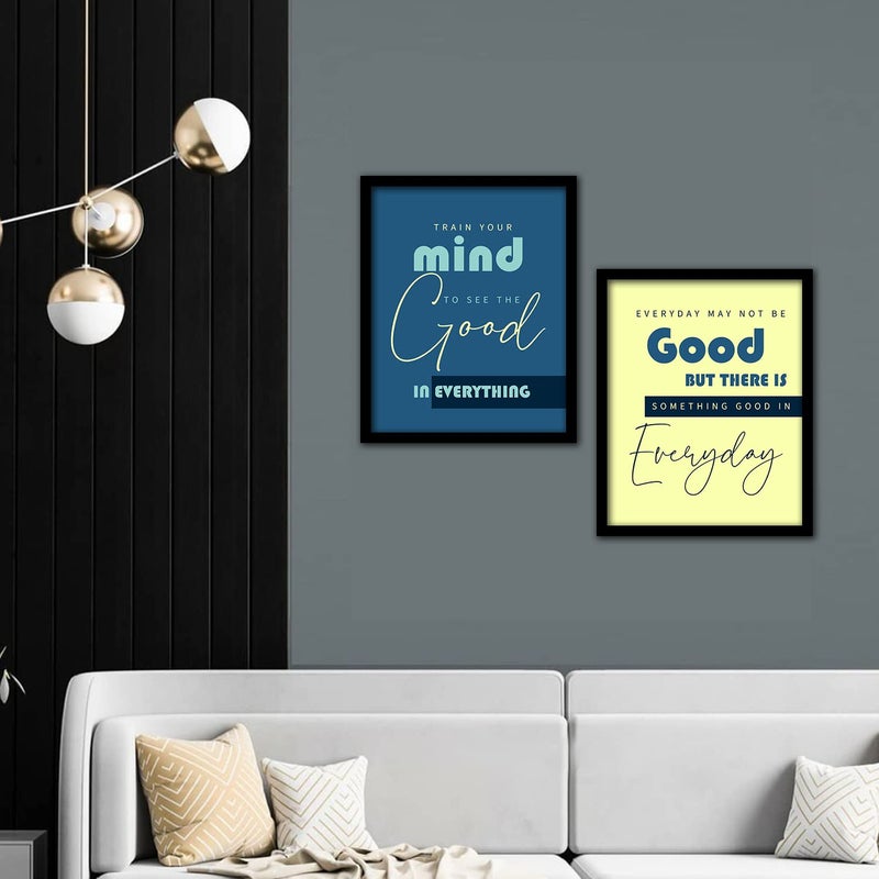 kotart Motivational Quotes Wall PostersPaintings with Frame for Home Office Living Room Quotes Wall Frames Framed Wall Art Posters Set of 2 Art 7 11 inch x 14 inch Framed - Image 2