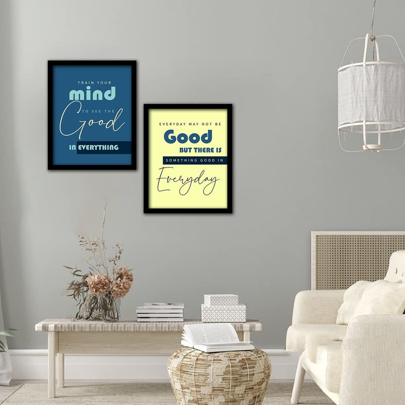 kotart Motivational Quotes Wall PostersPaintings with Frame for Home Office Living Room Quotes Wall Frames Framed Wall Art Posters Set of 2 Art 7 11 inch x 14 inch Framed - Image 4