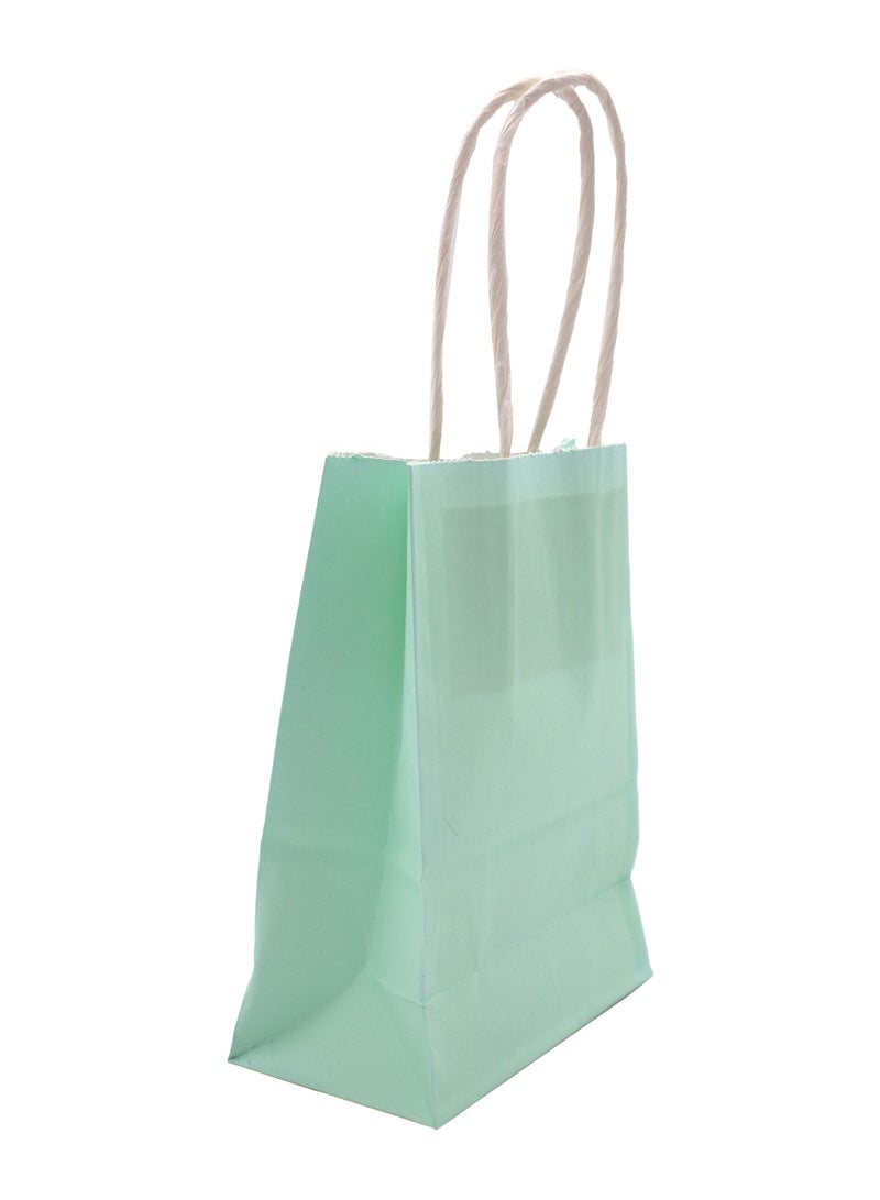 Ideal Pack Kraft Gift Paper Bags 12x15x6 cm – Pack of 10 | Small Recyclable Gift Bags with Handles | Eco-Friendly Paper Shopping Bags for Party, Retail, Wedding, Birthday & Events (Light Green) - Image 1